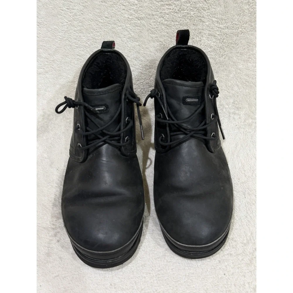 UGG Neumel Waterproof Leather Chukka Boots Mens 13 Black Lined 1017254
